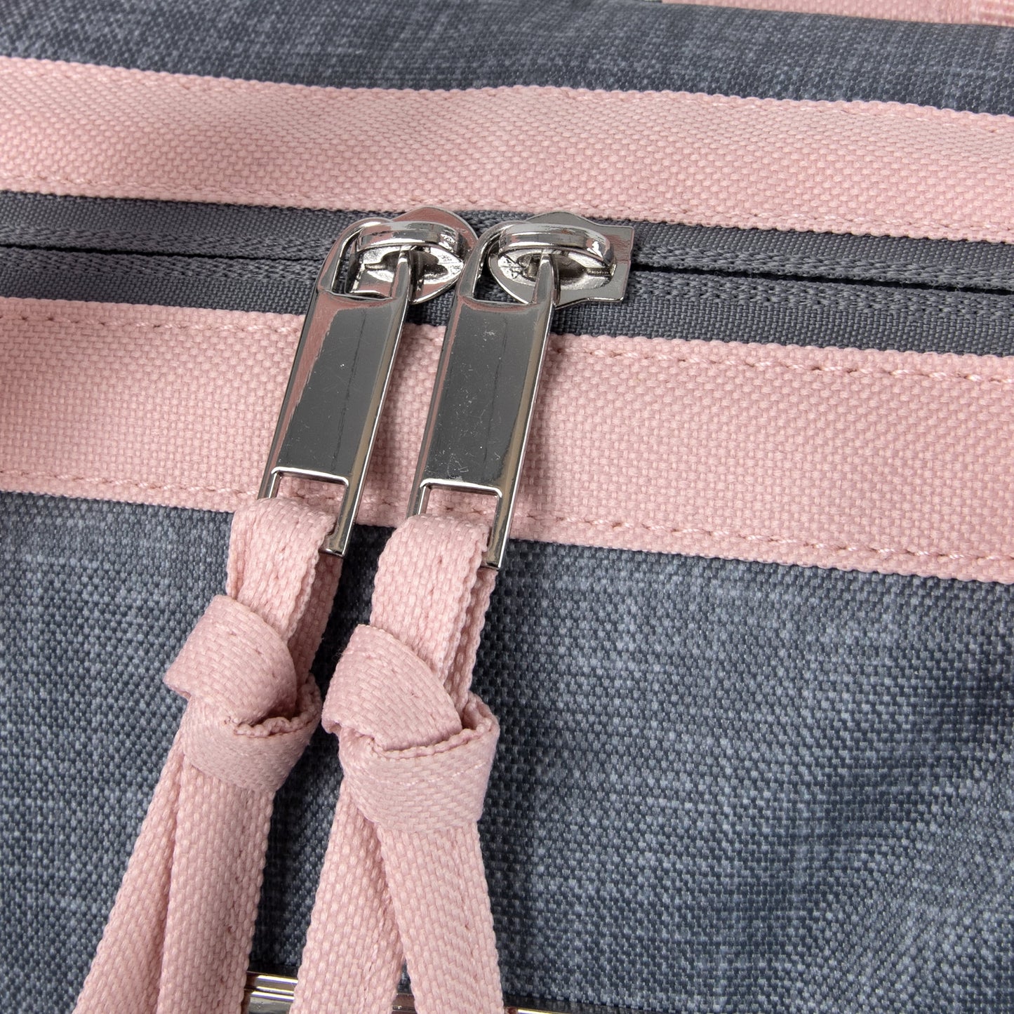 Baby Girls' 7-Pocket Diaper Backpack - Gray/Pink, One Size