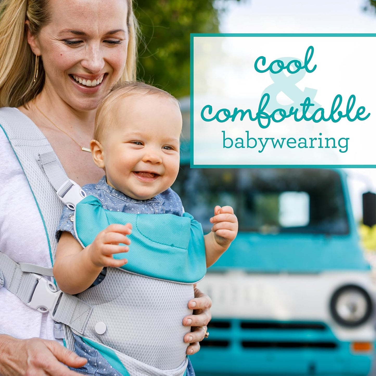 Flip 4-In-1 Light & Airy Convertible Baby Carrier - Breathable, Lumbar Support, Adjustable Waist Belt, Head Support, Ergonomic Seat, Plush Straps for Newborn to Toddler 8-32 Lbs