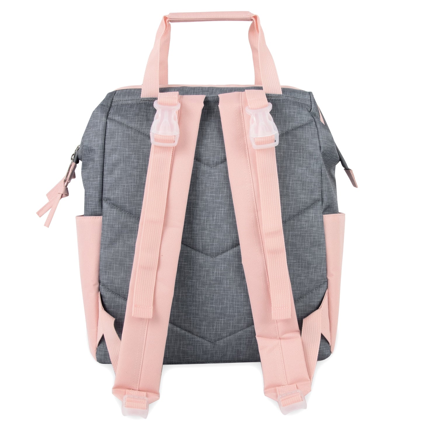 Baby Girls' 7-Pocket Diaper Backpack - Gray/Pink, One Size