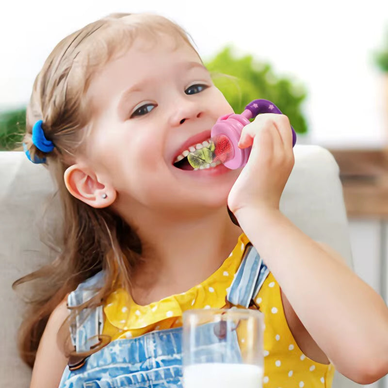 3 PCS Colour Newborn Food Feeder with Spoon Silicone Nibbler Pacifier Fruit Feeder Baby Feeding