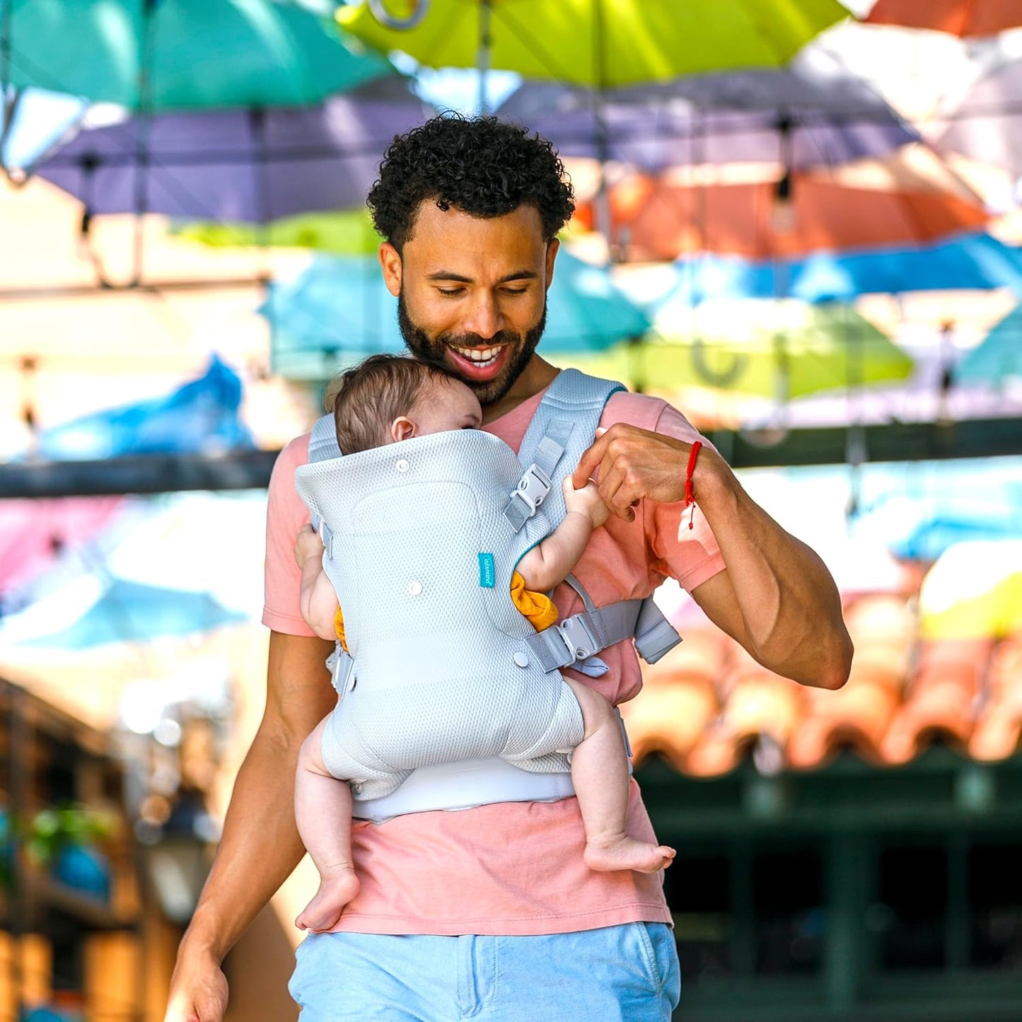 Flip 4-In-1 Light & Airy Convertible Baby Carrier - Breathable, Lumbar Support, Adjustable Waist Belt, Head Support, Ergonomic Seat, Plush Straps for Newborn to Toddler 8-32 Lbs