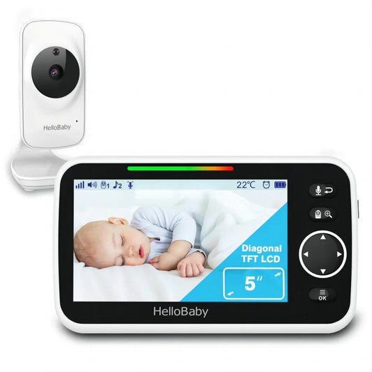 Video Baby Monitor with 5 Inch Large Screen, Baby Monitor with Camera and Audio, 1000Ft Long Range, Temperature Sensor, 2-Way Audio, ECO Mode