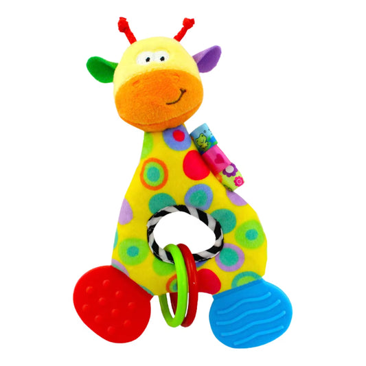 Soft Animal Hanging Handbells Rattles Plush Infant Baby Development Handle Sensory Toys with Teether Baby Toy for Newborn Gifts